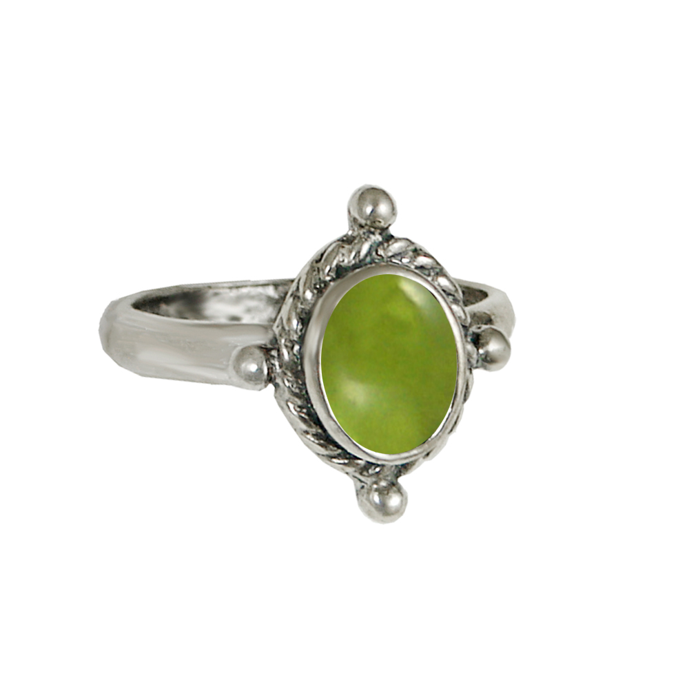 Sterling Silver Ring With Peridot Size 9